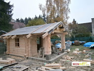 House with roof insulation